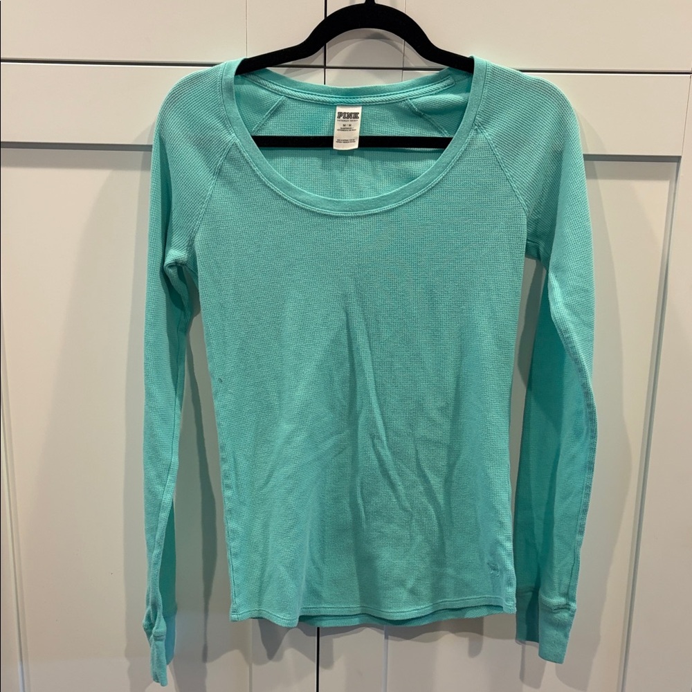 PINK Victoria's Secret Turquoise Long Sleeve Thermal